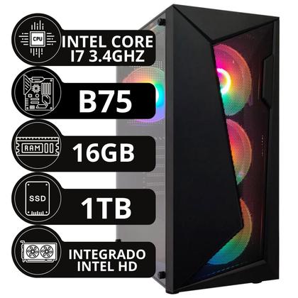 Imagem de Cpu Pc Gamer Intel Core I7 3.4ghz 16gb Ssd 1tb 500w - Option Soluções