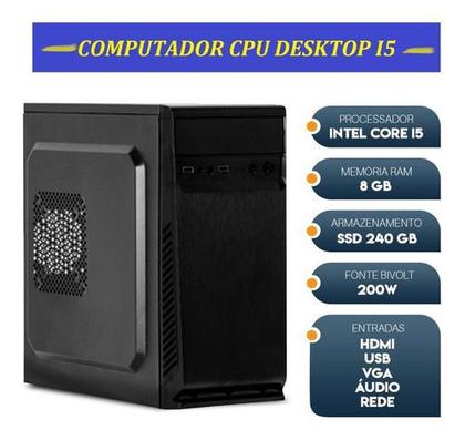 Imagem de Cpu Pc  Torre Core I5 3.20ghz 8gb Ssd 240gb