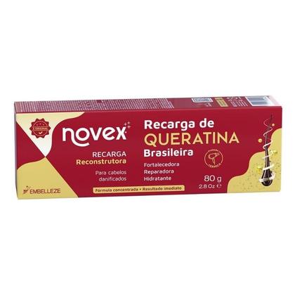 Imagem de Creme de Cabelo Tratamento Reconstrutor Novex Recarga de Queratina Brasileira 80g