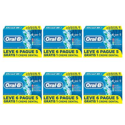 Imagem de Creme Dental Oral-B 4 em 1 - 70g - 6 Pacotes com 6 unidades cada