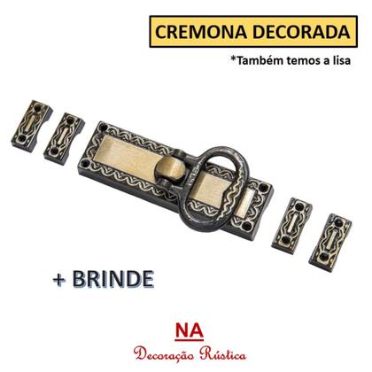 Imagem de Cremona colonial decorada fecho para janela trinco