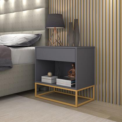 Imagem de Criado Alto Padrão Malta Com Pés De Ferro Dourado