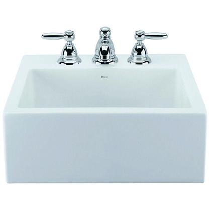 Imagem de Cuba De Semiencaixe Quadrada 41cm Com Mesa L830 Branca Deca