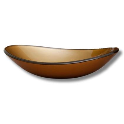 Imagem de Cuba de Vidro Banheiro Lavabo Oval Canoa 47,5cm - Modelo de Apoio 8mm