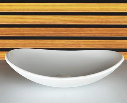 Imagem de Cuba de vidro oval 47cm branco fosco