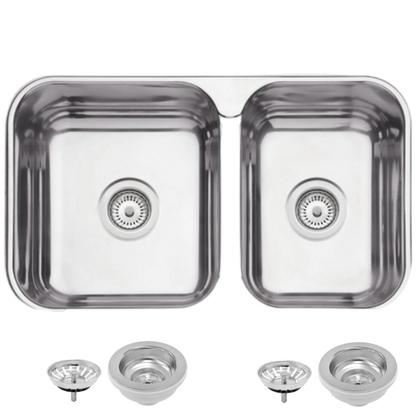 Imagem de Cuba Dupla 69x40 Isis 2C Polida Tramontina Ref: 94062/402