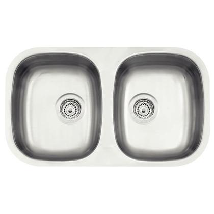 Imagem de Cuba Dupla de Embutir Isis 2C 34 BL em Aço Inox Acetinado 77x45 cm c/ Válvula de 4 1/2 Tramontina