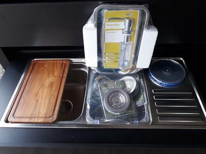 Imagem de Cuba Dupla  Inox Debacco  C/ Lixeira , Acessorios  e Tabua de corte 20.03.20229