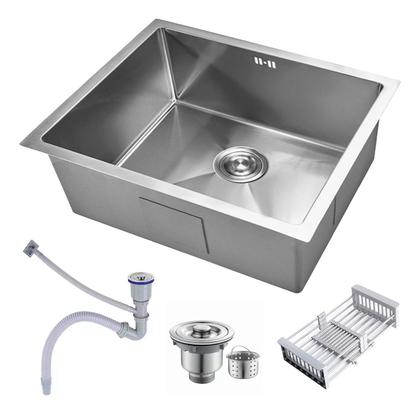 Imagem de Cuba Gourmet Pia Inox Quadrada Cozinha Luxo 50x45 Acessórios