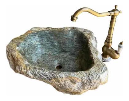 Imagem de Cuba Pia Banheiro Lavabo Pedra Rústica