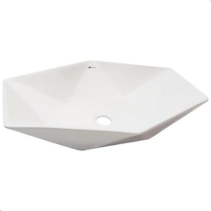 Imagem de CUBA PIA CERAMICA PORCELANA BANHEIRO LAVABO DE APOIO DIAMANTE BRANCA 63x41 TUBRAX - BAB0021