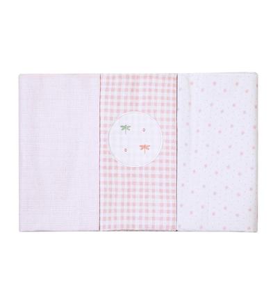 Imagem de Cueiro de bebê Flanelado Papi Bordado 100% Algodão 80x80cm Kit C/ 3 Unidades