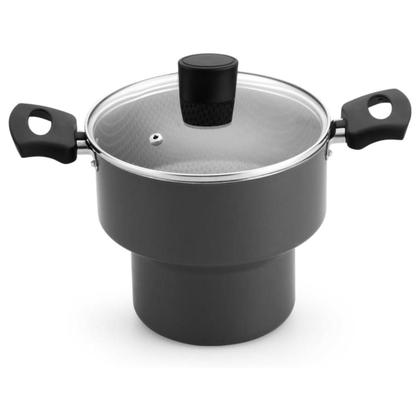 Imagem de Cuscuzeiro Enjoy 18 C/ Tampa De Vidro AA Cinza