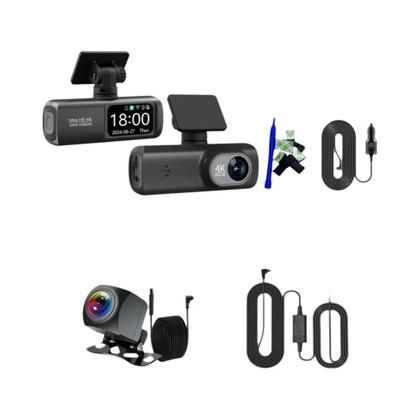 Imagem de Dash Cam 4K Dupla Lente com Câmera Traseira 1080P, WiFi, GPS e Monitoramento de Estacionamento 24h