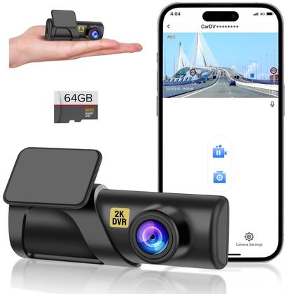 Imagem de Dash Cam Slevnyen FHD 1080P WiFi com cartão SD de 64 GB, ângulo de 160