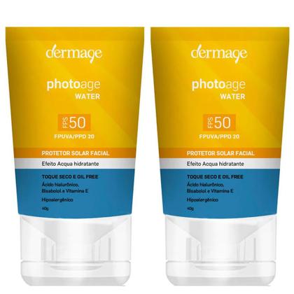 Imagem de Dermage Photoage Water Kit com 2 Unidades  Protetor Solar Facial FPS50  40g