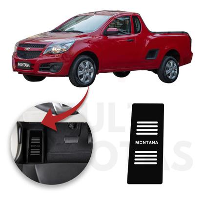 Imagem de Descanso Pé Chevrolet Montana 2011 A 2021 Aço Escovado Preto