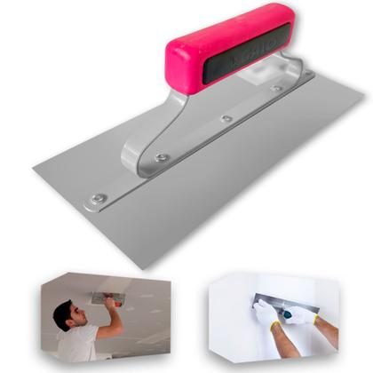 Imagem de Desempenadeira Lisa Galo 305 05 29x12cm Aço Temperado Com Cabo Fechado Argamassas Massa Corrida Gesso e Texturas Pedreiros Profissional