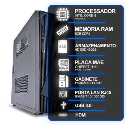 Imagem de Desktop Intel Core I5 7ª Geração 8GB SSD 480GB USB/VGA/HDMI