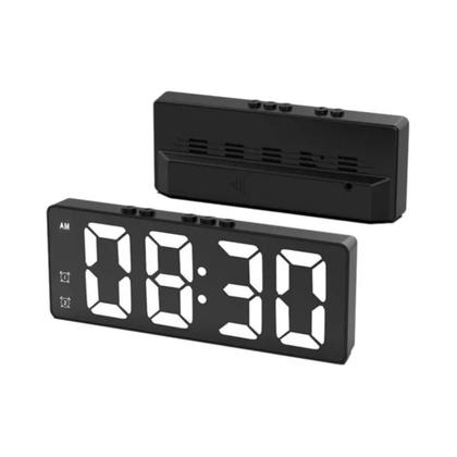 Imagem de Despertador Digital LED com Controle de Voz - Duplo Snooze, Alarmes Duplos e Temperatura (12/24H)