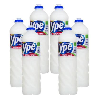 Imagem de Detergente Lava Louças Ypê Coco Toque Suave 500Ml Kit 6
