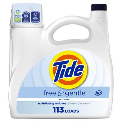 Imagem de Detergente para roupa Tide Free & Gentle 4,4 L 113 cargas