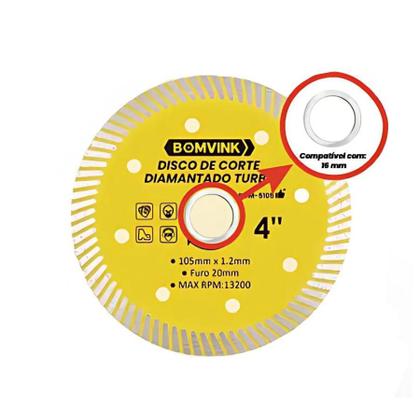 Imagem de Disco De Corte Diamantado Turbo 4 Polegadas Alta Precisão