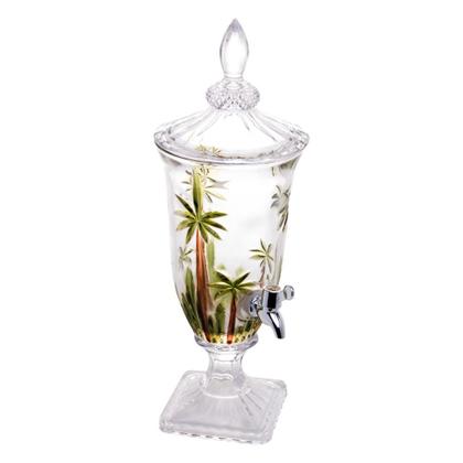 Imagem de Dispenser - Suqueira em cristal com pé Wolff 27576 Palm Tree Handpaint 2 litros pintado