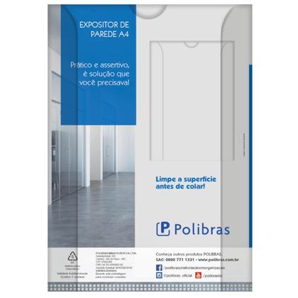 Imagem de Display Expositor de Parede A4 Quadro de Avisos Polibras para Organização, Exibição e Mensagens