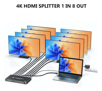 Imagem de Distribuidor De Sinal 8 Telas Para Tvs Monitor Splitter Hdmi 18 4k sp