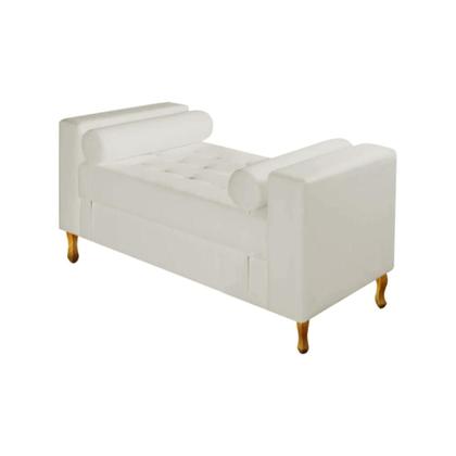 Imagem de Divã Recamier Sofá Félix 120 cm Sintético Bege - AM Decor