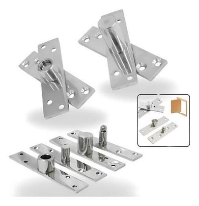 Imagem de Dobradiça Porta Com Rolamento Aço Inox 300Kg Pivô Invisível