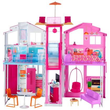 Imagem de Doll House Playset Barbie Moradia de 3 andares com 4 quartos