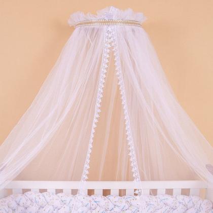 Imagem de Dossel Suporte Berco De Bebe Para Parede Enfeitado Dourado