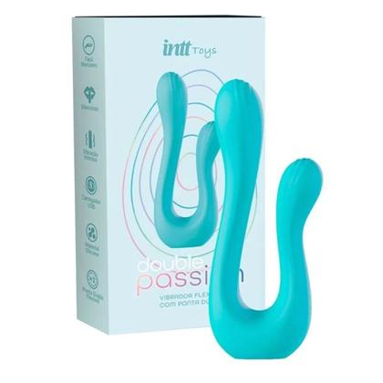 Imagem de Double Passion Vibrador Duplo Flexível Linha Wellness Intt - Azul