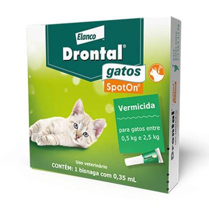 Imagem de Drontal SpotOn Vermífugo para Gatos de 0,5 a 2,5kg Elanco 0,35ml