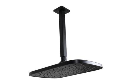 Imagem de Ducha Flatt Retangular 30x20 cm ABS Preto c/ Cano de Teto 24 cm