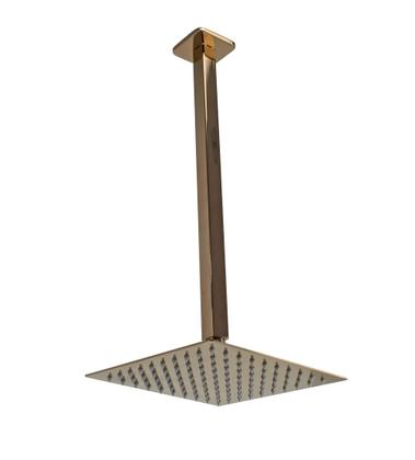 Imagem de Ducha Inox Rose Golden 20x20 C/ Braço Suporte Teto 40 Cm