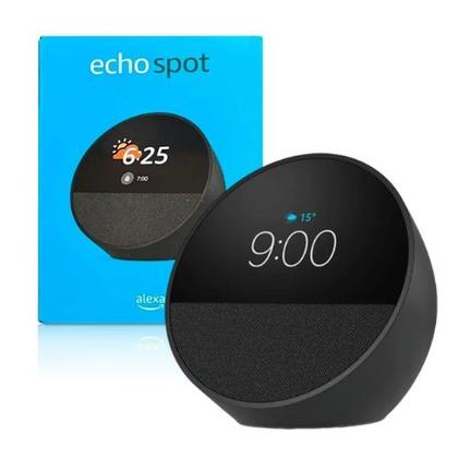 Imagem de Echo Spot com Alexa (Geração mais recente)  Despertador inteligente com som vibrante  Cor Preta