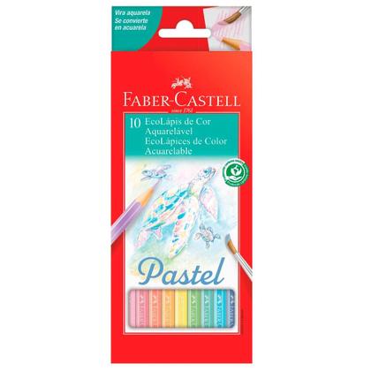 Imagem de Ecolápis de Cor Aquarelável 10 Cores Pastel - Faber-Castell
