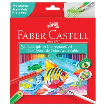 Imagem de EcoLápis de Cor Sextavado Aquarelável Estojo com 24 cores - Faber Castell