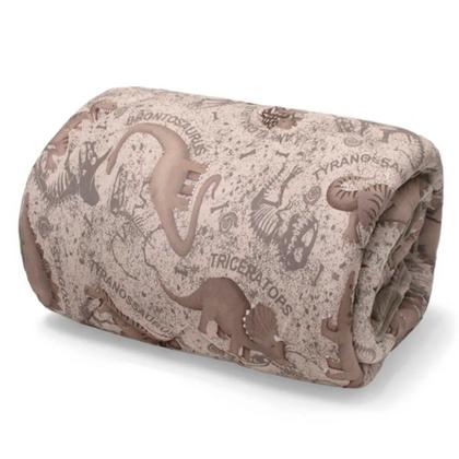 Imagem de Edredom Buettner Casal Malha 100% Algodão Basic Estampado Dinossauros 180mx220m Bege