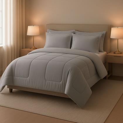 Imagem de Edredom Casal Queen 5 Peças Dupla Face com Fronhas e Porta Travesseiros  Conforto e Elegância