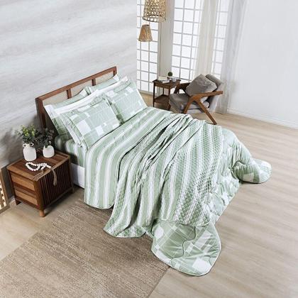 Imagem de Edredom + Jogo De Cama Afeto 400 Fios Queen 05 Peças 100% Poliéster - Adria