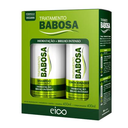 Imagem de Eico Babosa Shampoo + Condicionador 450ml Aloe Vera Biotina Crescimento Hidratação Profunda 