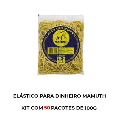 Imagem de Elasticos de borracha liguinha dinheiro mamuth 100g kit 50un