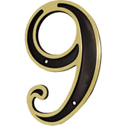 Imagem de Emave Numero Colonial Preto/Dourado N.9 - Kit C/10 Pc