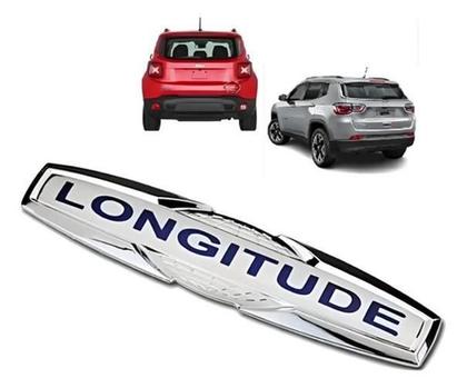 Imagem de Emblema Letreiro Longitude Azul Jeep Renegade Compass Mala