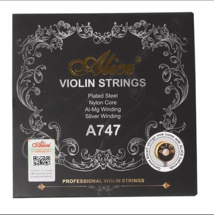 Imagem de Encordoamento Para Violino Alice A747 Profissional 4.4 Cordas Alice para Violino Produto com Selo