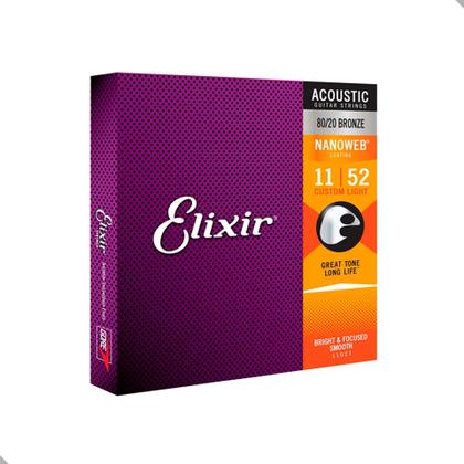 Imagem de Encordoamento Violao Elixir Nanoweb Bronze 011/52
